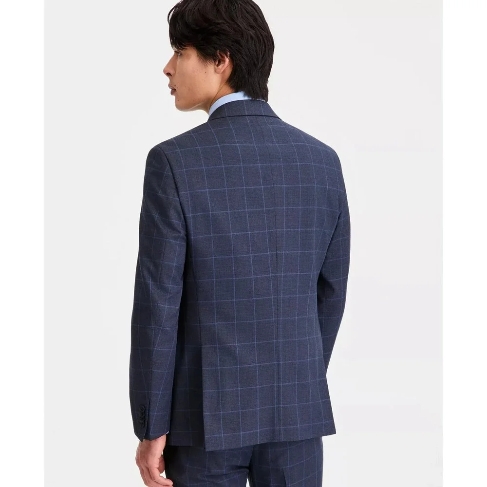 Kenneth‎ Cole Reaction Mens Suit Jacket Size 38S Navy Blue Slim Fit